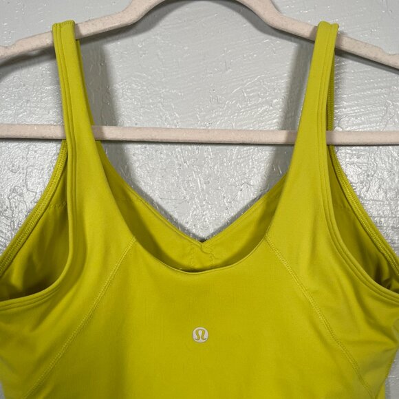 Lululemon Women 10 Yellow Serpentin Align Tank Top Built in Bra Stretch Nulu - Picture 6 of 8